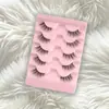 5 Pares de Pestañas Postizas Transfronterizas, Mitad de Pelo y Completas, Productos Populares de Exportación, Rizadas y Densas, Negro Brillante Nuevo