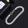Pulsera de Plata Chapada en Plata 999 Cadena Verblem para Hombre Pie de Plata Agresivo Pulsera Gruesa de Moda para Mujer Pareja Regalo de Cumpleaños
