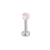 Acrílico multicolor com glitter bola redonda para lábio unha sobrancelha anel de ferradura aço inoxidável joias de piercing europeias e americanas decoração de nariz decoração de lábio