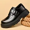 Zapatos de Cuero para Hombre Transfronterizos 2026 Nuevos Mocasines de Suela Gruesa Otoño Zapatos Casuales de Negocios de Cuero Genuino para Hombre Talla Grande 46