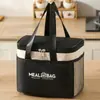 Bolsa de Almuerzo Transfronteriza con Capa de Aislamiento Térmico, Papel de Aluminio, Bolsa de Comida Portátil de Tela Oxford con Cremallera para el Trabajo y los Viajes