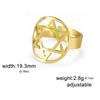 Anillo de acero de titanio con forma de estrella de seis puntas, popular en Europa y América, joyería al por mayor, anillo ajustable con forma de estrella de seis puntas hueca de estilo retro simple