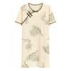 Camisón antiguo de manga corta para mujer, nuevo estilo chino de verano, pijama de mujer de estilo nacional, de algodón de imitación, ropa exterior fina para el hogar.