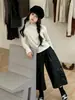 Camiseta térmica de cuello medio para niñas de invierno, nuevo estilo para niños mayores, de manga larga con lunares, versátil de cuello medio alto.