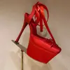 Sandalias de Tacón Alto de Plataforma Impermeables de Punta Abierta con Cinta de Satén de Moda Nueva Pasarela Europea y Americana para Exportación, Tacón de Aguja, Lazo de Ballet