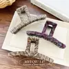 Pinza para el cabello de tela a cuadros coreana, envolvente, a la moda y dulce, versátil para recogidos en la parte trasera de la cabeza, accesorio para el cabello tipo pinza de tiburón