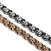 Comercio Exterior Más Vendido Popular Europeo y Americano Punk Hip-Hop Cuentas Calavera Acero de Titanio Pulsera para Hombre Moda Personalizada