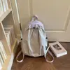 Mochila Ligera Estilo Coreano para Mujer Casual Versátil Gran Capacidad Cierre de Cordón Estudiante Viaje de Escuela