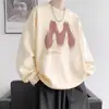 Moletom de fleece com gola careca e peso pesado estilo americano para homens, outono e inverno, caimento solto, moderno, casual americano, blusa quente