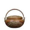 Estufa de Mano para el Hogar Estilo Antiguo de Cobre Puro con Dragón y Fénix Quemador de Incienso, Estufa de Sándalo Estilo Suzhou para Quemar Carbón, Quemador de Incienso de Cobre Calentador de Mano Adorno