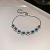 Pulseira com Pingente Redondo de Zircônia Super Brilhante, Design Moderno e Versátil, Acessório de Luxo de Nicho com Toque de Alta Qualidade para Mulheres