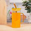 Vaso de Vidrio de Borosilicato Alto con Asa, Vaso Cuadrado para el Hogar, Resistente a Altas Temperaturas, Moderno y Sencillo