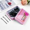 Nuevos Pasadores Negros para el Cabello, 50 Piezas en una Caja de Hierro Estilo Dibujo Animado, Pasadores para Niñas, Flequillo y Pasadores para el Cabello, Accesorios para el Cabello