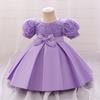 Europa e Estados Unidos Novo Vestido de Bebê Vestido Princesa Bebê de Um Ano Manga Bufante Lantejoula Vestido para Meninas Semana de Pegar Vestido Lavável