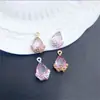 13*21mm Aleación Calada Borde Flor de Ciruelo Gota de Agua Circonita Imitación Colgante Individual para Colgar Accesorios para Pendientes Hechos a Mano DIY