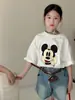 Camiseta Infantil Mo Xiaomeng 2026 Verão Meninos e Meninas Estilo Coreano Estampa Cartoon Manga Curta Gola Redonda Infantil Top Soltinho