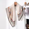 Lenço Quadrado de Alta Qualidade com Padrão Espinha de Peixe para Mulheres, Lenço de Seda Macio e Amigo da Pele, Adequado para Todas as Estações, Lenço de Pescoço e Xale Decorativo Simples e Elegante