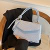 Bolsa de textura de alta qualidade feminina 2024 verão nova moda contraste cor portátil pequena bolsa quadrada feminina bolsa de ombro crossbody