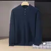 Camiseta de malha de cashmere, moderna e apropriada para o trabalho, macia e confortável, novo estilo outono/inverno, corte solto, design elegante para homens