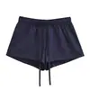 Shorts largos estilo BM com amarração para mulheres, novos shorts de verão de cintura alta com cordão, versáteis e emagrecedores para baixinhas, com toque relaxado
