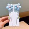 Horquilla de borla Perla de Primavera para Niños Flor de Tela Tridimensional Cadena Frontal Pinza Lateral para Niña Bebé Accesorios para el Cabello