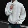 Chaqueta Abrigo Negra de Cuello Grueso para Hombre Otoño e Invierno Estilo Americano Holgado High Street Suéter Cardigan Primavera Top Versátil