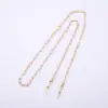 Lanyard de metal simples e moderno para óculos Corrente de óculos de Pérola e Cristal corrente de máscara dois em um lanyard anti-perda atacado