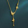Nuevo collar de mariposa láser dorado brillante de larga duración con cadena de nicho, exquisito regalo para novia