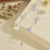 Pulseira Borboleta Brilhante Laser Cintilante para Mulheres, Popular em Transmissões Ao Vivo, Luxo Leve, Exquisita, Simples, Doce, Joia de Alto Valor