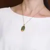 Collar clásico de cisne para mujer, colgante de jade hetiano chapado en oro y plata S925, estilo nacional, cheongsam clásico, joyería china