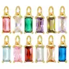 Colgante de Circonita de 12 Colores Más Vendido Transfronterizo, Colgante de Collar de Lujo Chapado en Cobre Dorado, Accesorios para Joyería DIY