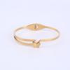 Pulsera Retro Elegante para Mujer Mariposa Esmerilada Acero Titanio Acero Inoxidable Media Abierta Hebilla de Resorte Pulsera Dorada