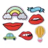 Parches bordados autoadhesivos de dibujos animados lindos, insignias de frutas, animales y letras, parches decorativos DIY para ropa