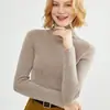 Novidades de outono e inverno transfronteiriças: suéter feminino de gola alta slim fit, blusa de manga longa estilosa para usar por baixo, e top de tricô ajustado