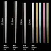 Palillos de Titanio Puro con Diseño de Flor de Hielo de Cristal, Vajilla de Titanio para Uso Doméstico, Palillos Coloridos de Longitud Completa, Resistentes a Altas Temperaturas, Palillos Antideslizantes de Gama Alta, Juego en Caja de Regalo
