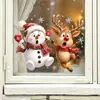 Decalques de Janela Estáticos de Carnaval Noturno de Boneco de Neve de Natal, Sem Cola, Sem Resíduos, Removíveis, para Decorações de Natal em Casa e na Loja