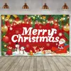 Tecido de Fundo de Natal Transfronteiriço 2025 Festa de Feriado ao Ar Livre Banner de Decoração de Natal Pano para Pendurar de Ação de Graças