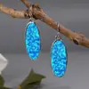 Pendientes Colgantes Ovalados de Aleación de Zinc con Color y Textura, Moda Bohemia Retro Popular Transfronteriza Europea y Americana, Versátiles