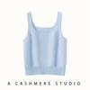 Camisola de Cachemira Cuello Cuadrado Ropa Interior para Mujer Sin Mangas Jersey de Punto Aspecto Adelgazante Camisa Base Corta de Lana