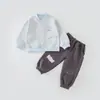 Roupas de bebê para primavera e outono, conjunto fofo de duas peças para meninas, roupas de outono para crianças, calça comprida e jaqueta de bebê