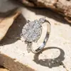 Anillo Elegante de Cuatro Garras con Diamante Estilo Europeo y Americano Transfronterizo para Mujer, Anillo de Moissanita al por Mayor, Joyería de Anillo Moderna y Única