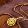 Loja de Ouro Réplica Estilo Antigo Ouro Areia Encravado com Diamantes Bússola de Oito Tesouros Giratória, Novo Estilo Chinês Bússola de Oito Tesouros Esmaltada Pingente