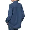 Foto Real de Chaqueta Camisa de Mezclilla Lavada para Mujer, Corte Holgado, Nueva Moda Otoño 2025, Top Versátil, Ropa Exterior de Manga Larga Adelgazante