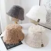 Sombrero de Pescador de Felpa con Lazo Tejido de Pelo de Conejo Estilo Japonés para Mujer, Sombrero Cubeta Adelgazante para Otoño e Invierno, Sombrero Cálido Protector de Orejas