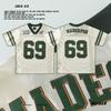 GLFS Star Meichao Malha Costurada Manga Curta Gola V Nº 69 Zíper Bonito Top Esportivo Camiseta Manga Curta Casal BF