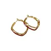 Pendientes de Metal Geométricos de Doble Capa Estilo Hong Kong, Pendientes Rojos Simples y de Moda, Accesorios para Mujeres, Lujo Ligero y Sensación de Alta Gama