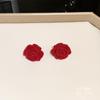 Pendientes Festivos Rojos de Año Nuevo para Mujer Pendientes de Temperamento de Alta Gama Nuevos Pendientes Calientes de Otoño e Invierno Pendientes de Boda de Año Nuevo