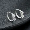 Aretes de Piedra con Nudo de Cuerda en Forma de Serpiente para Hombres, Diseño Moderno y Único, Aretes Retro Sencillos para Mujeres, Joyería Exquisita Versátil de Alta Gama