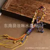 Thangka estilo Xizang DIY Cinco Vias Deus da Riqueza Pingente de Carro Pingente de Carro 2023 Novo Corda de Alta Qualidade Tecida à Mão