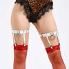 Nueva liga punk para damas hermosas con hebilla de metal de cuero, liga con aro para pierna para chicas sexys, en stock, venta directa de fábrica al por mayor